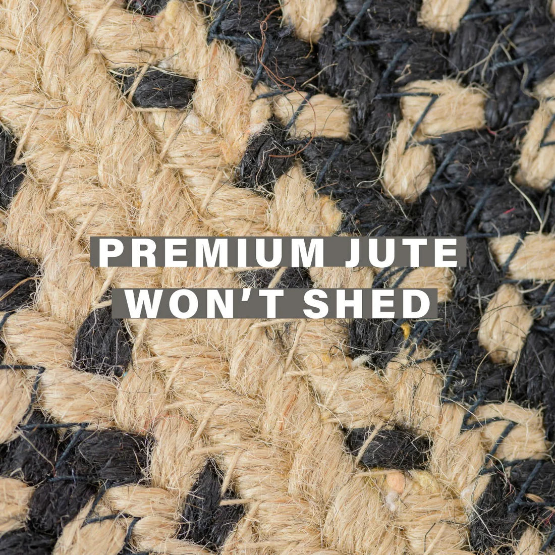 Charcoal Natural Braided Jute Accent Rug