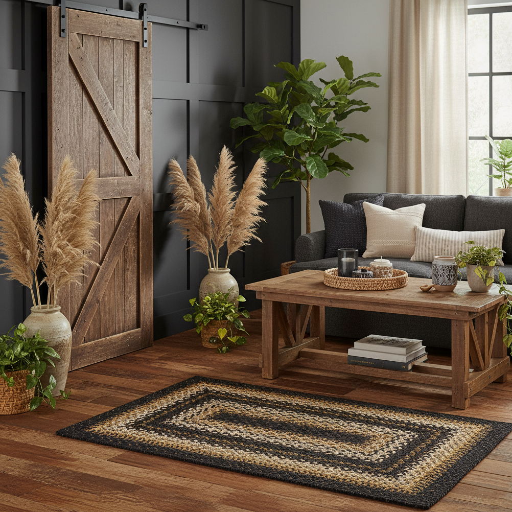 Kilimanjaro Black Braided Jute Accent Rug