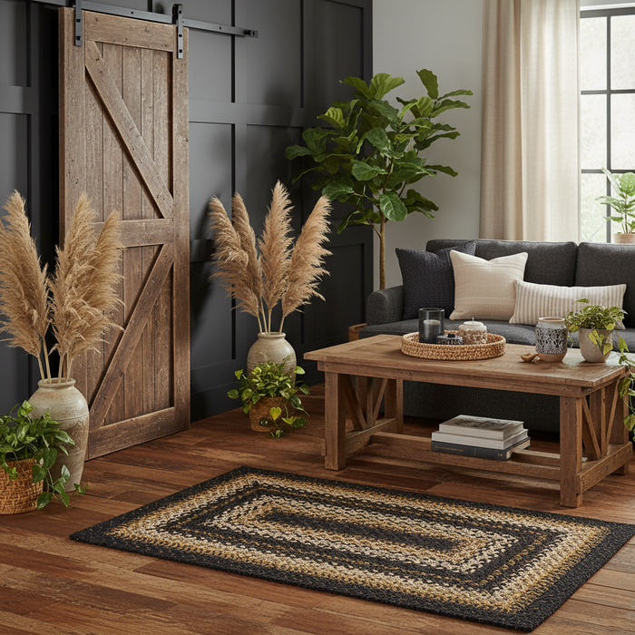 Kilimanjaro Black Braided Jute Accent Rug