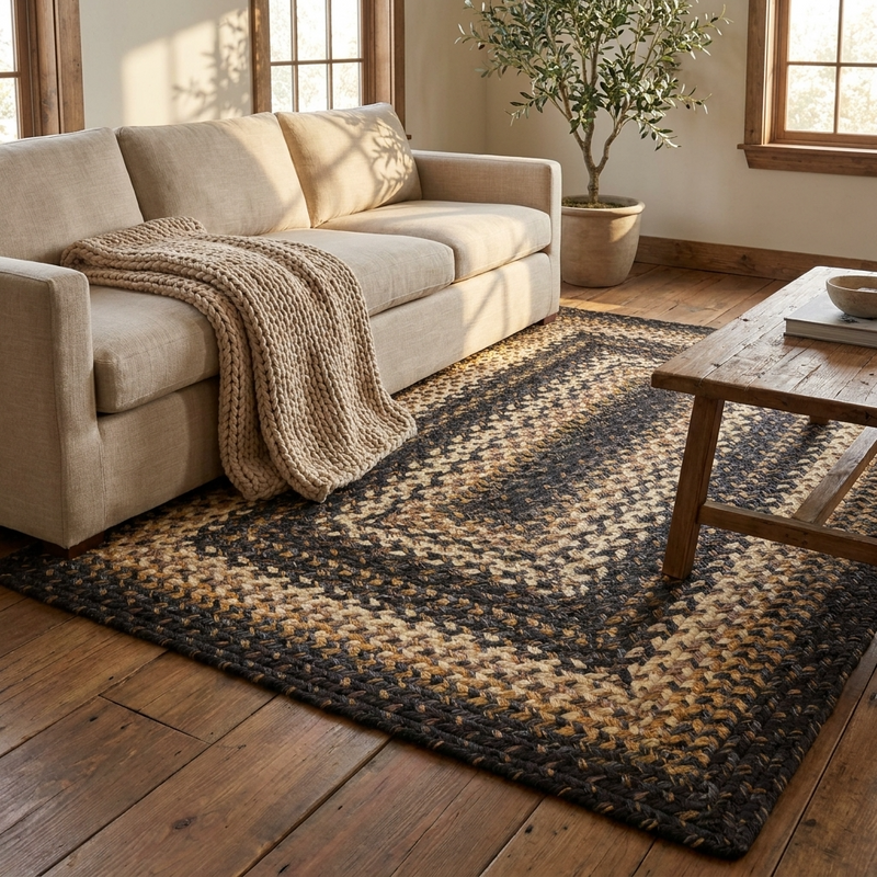 Kilimanjaro Black Braided Jute Rug