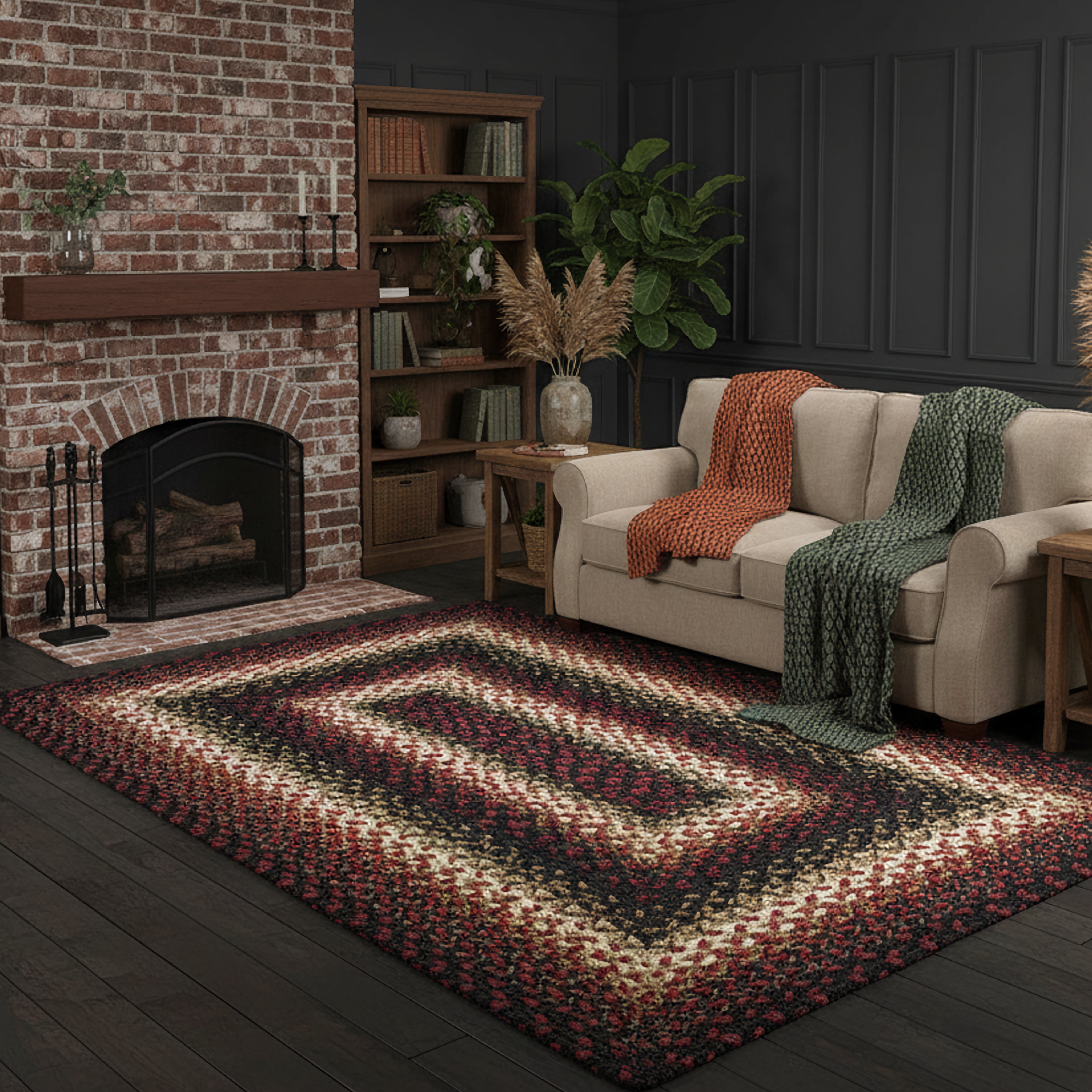 Harvest Red Multi Braided Jute Rug