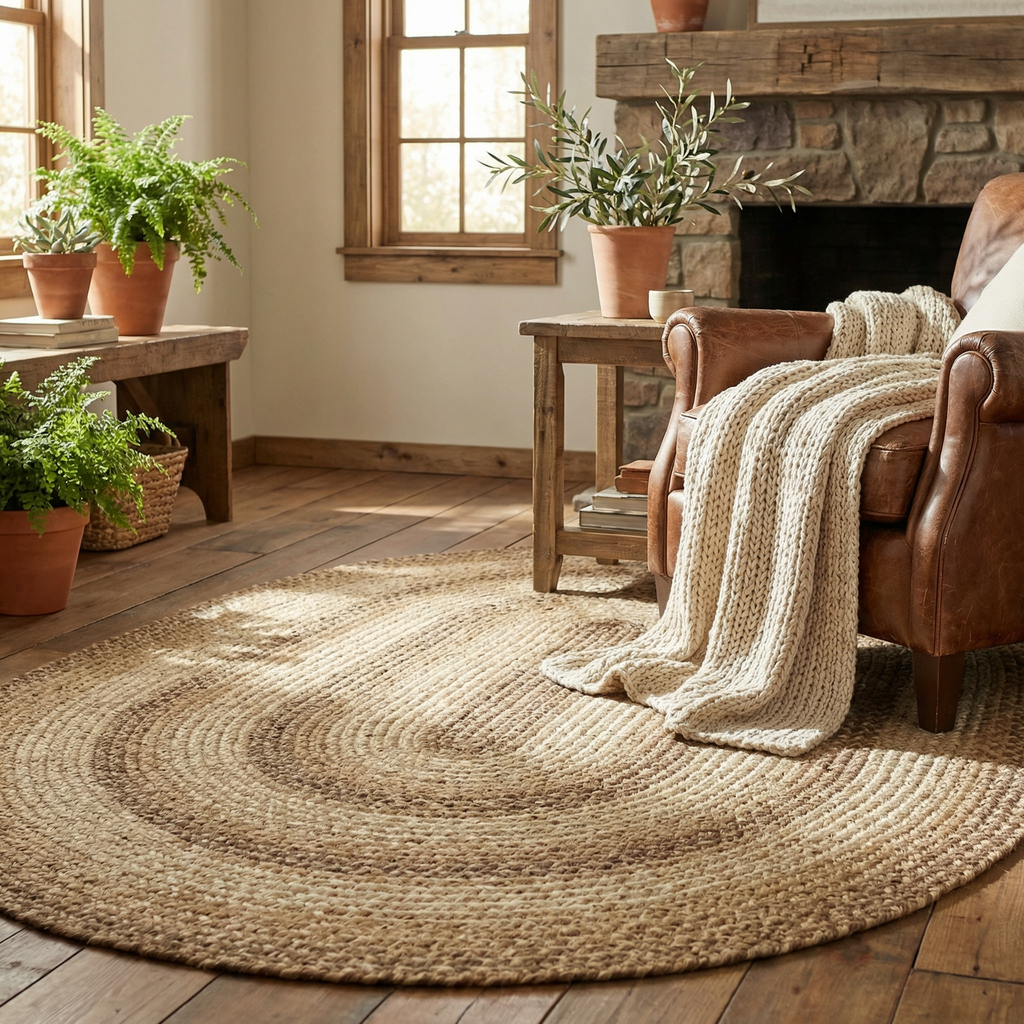 Natural Oval Jute Rug - Durable Area Rugs - Living Room Rug - Entryway ...