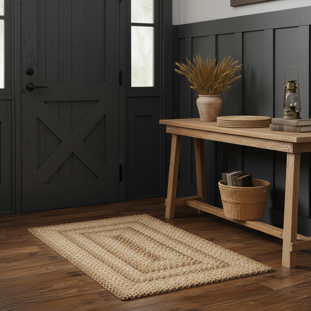 Natural Braided Jute Accent Rug