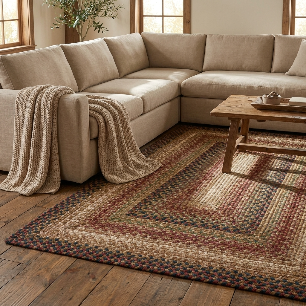 Gingerbread Multi Braided Jute Rug