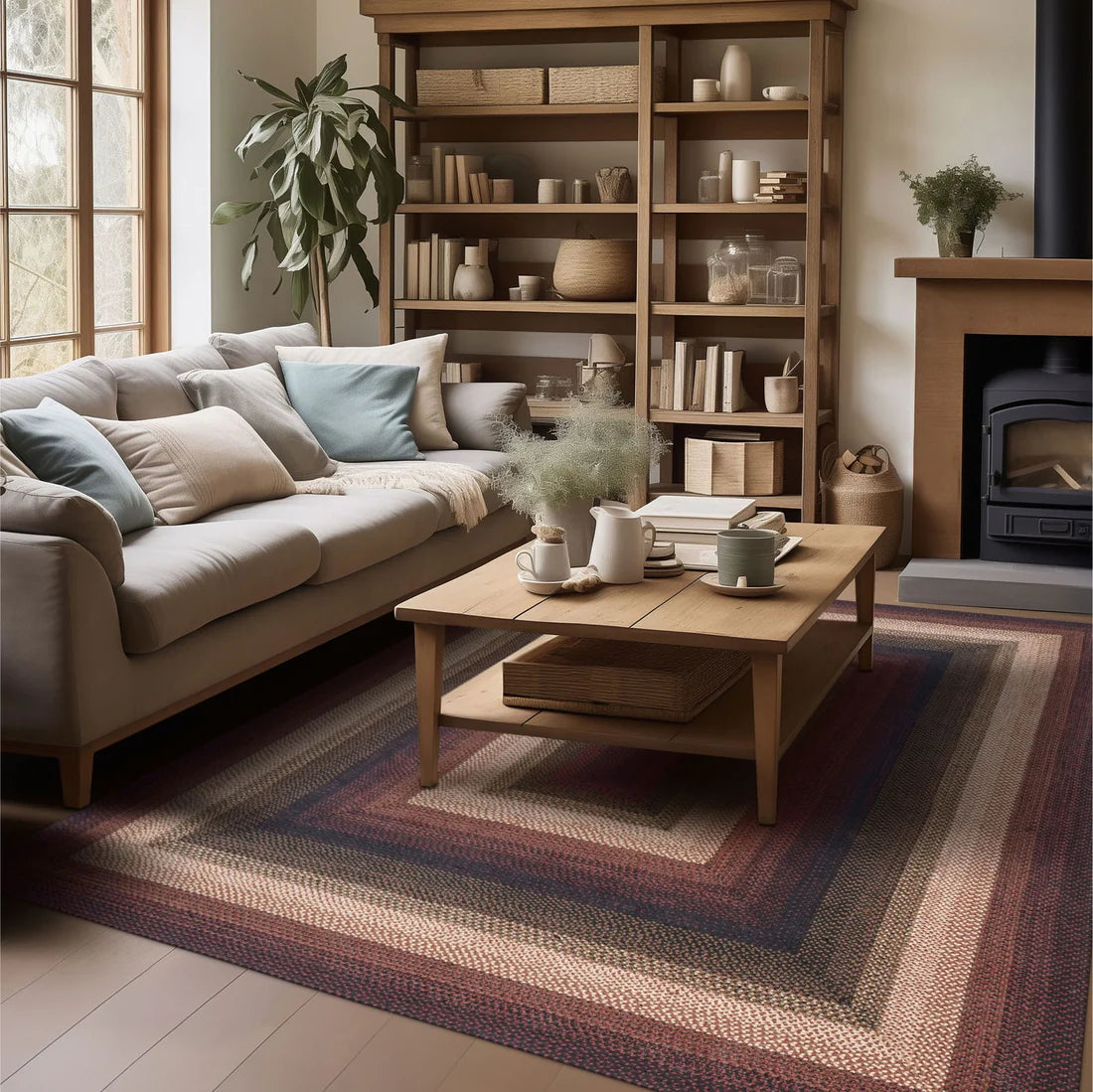 Harvest Red Multi Braided Jute Rug