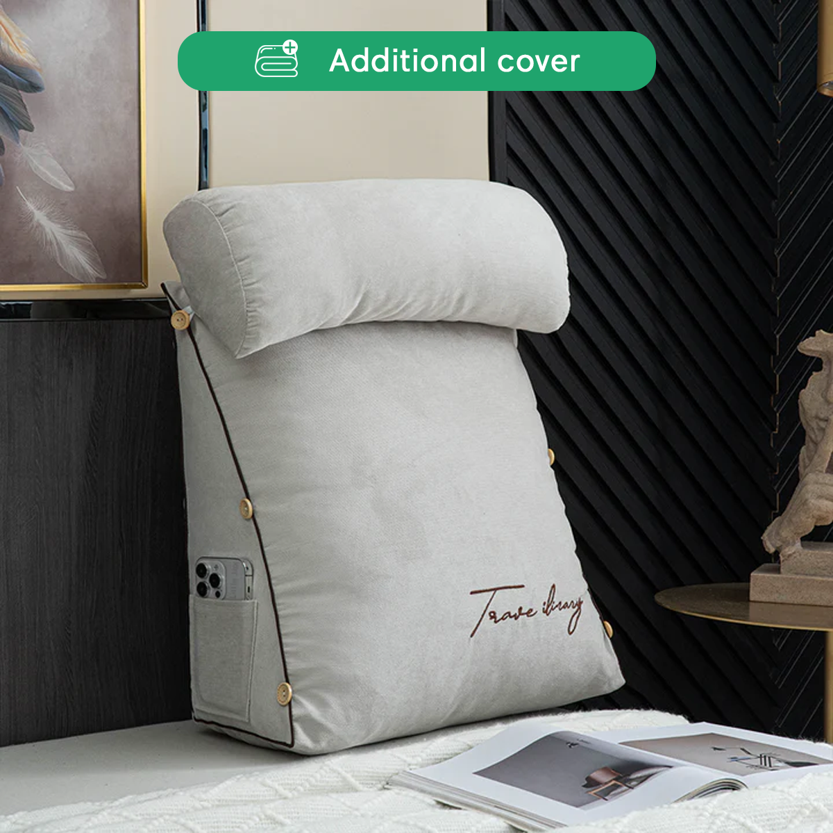 Additional Cover For Luxury Backrest Reading Pillow