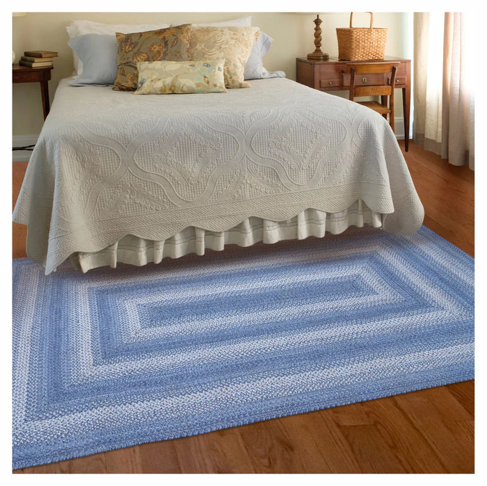 Denim Blue Braided Jute Rug