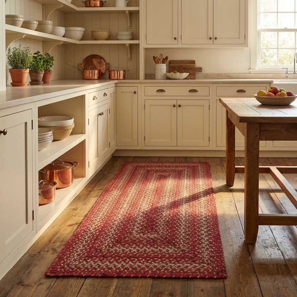 Apple Red Braided Jute Rug