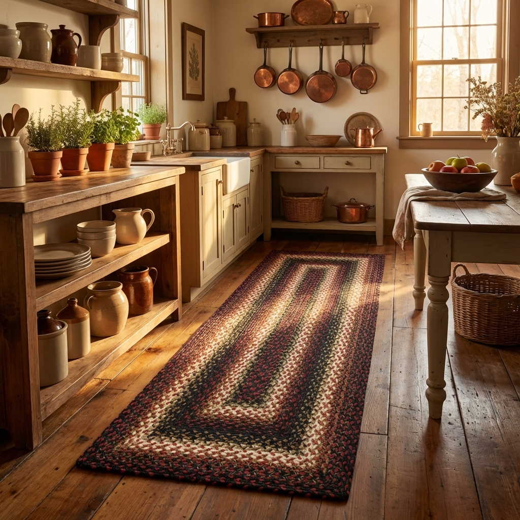 Harvest Red Multi Braided Jute Rug