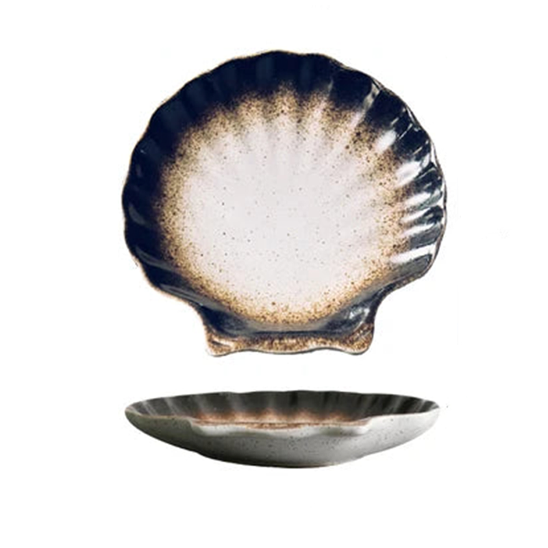 Rustic Seashell Ceramic Plates