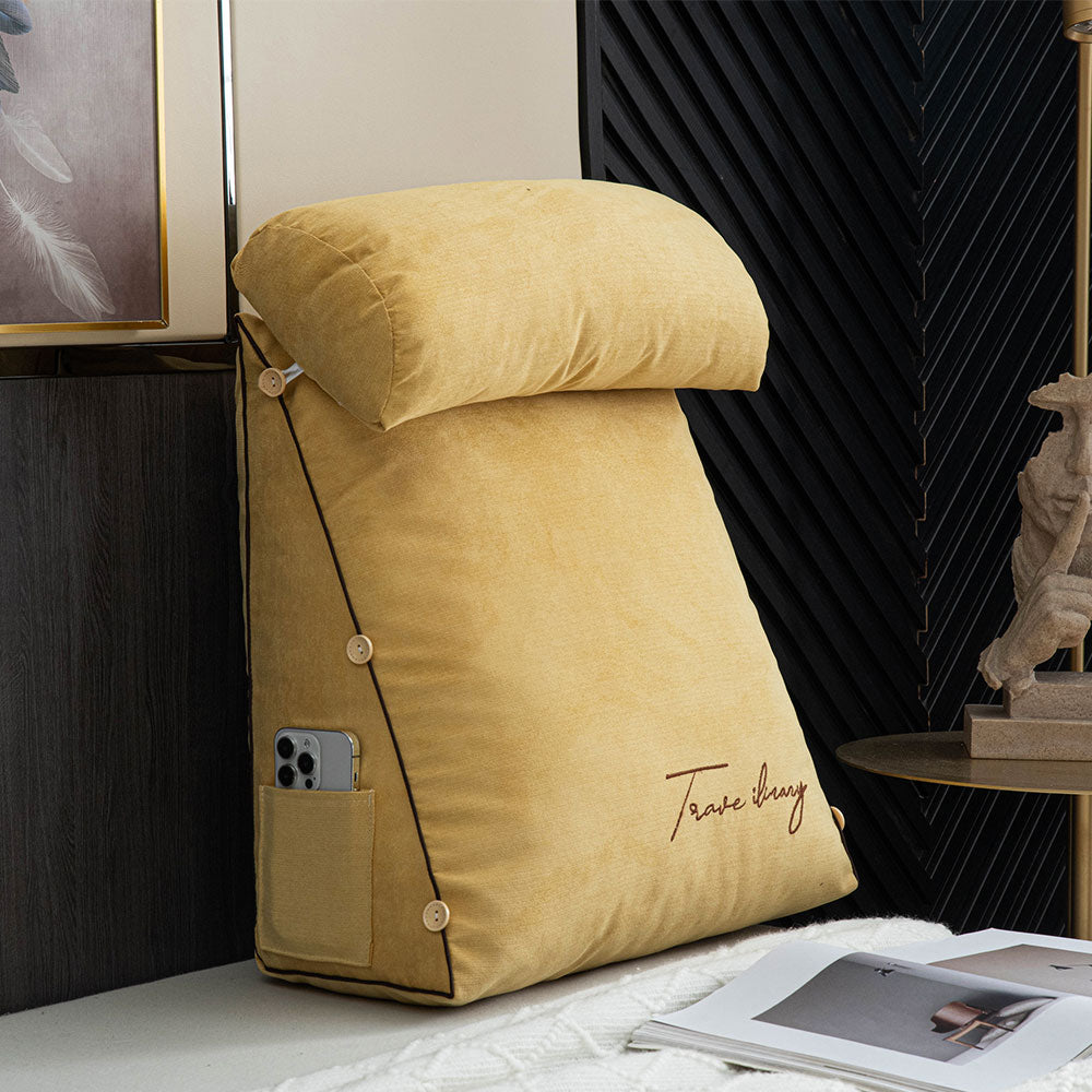 Reading Pillow, Petite Back Pillow, Backrest Pillows For Bed With Arms, Shredded Memory Foam Back Pillows For Sitting In Bed, Small Back Support