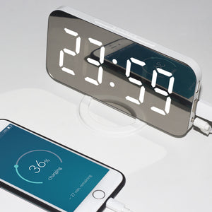 Mirrored LED Digital Alarm Clock