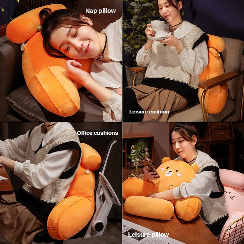 Children's Backrest Pillow With Arms & Adjustable Headrest