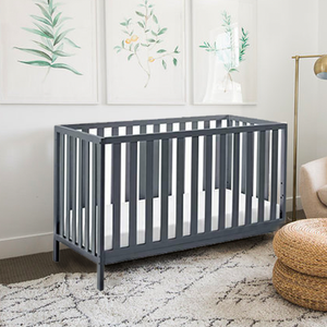4 in 1 Wooden Convertible Crib - Gray