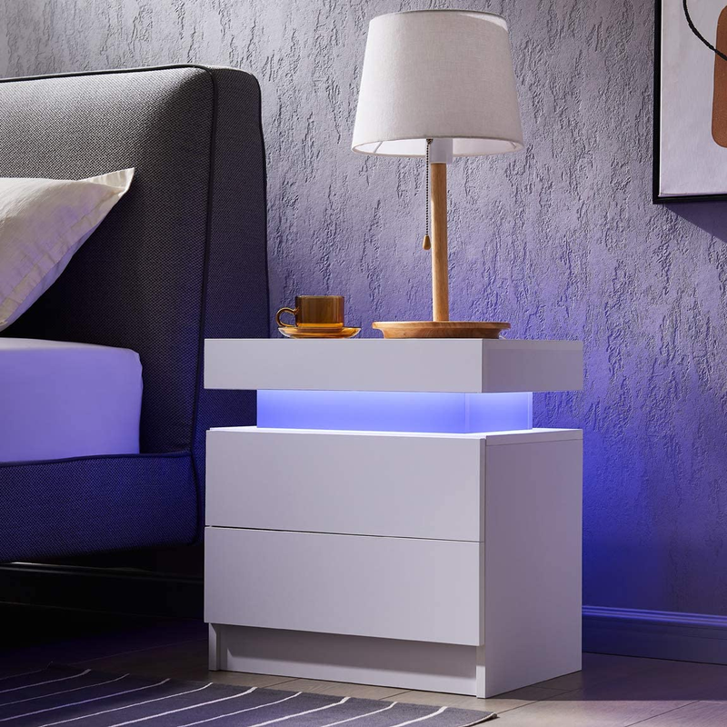 Modern LED Gloss Finish Night Stand