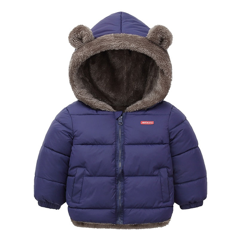Boys Winter Puffer Coat With Fur Lining
