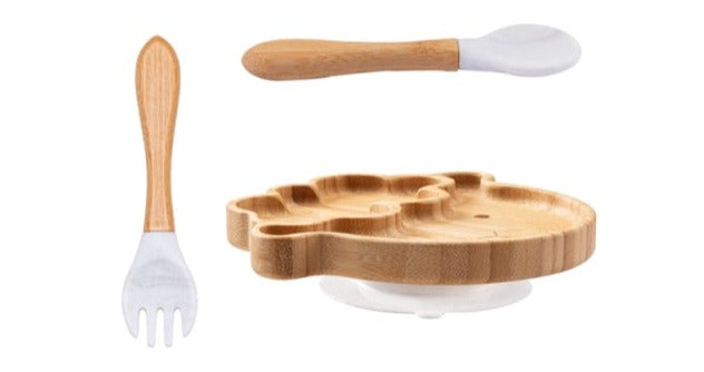 Natural Wood & Silicon Dinner Set