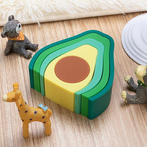 Avocado Siliconen Stapel Montessori Speelgoed