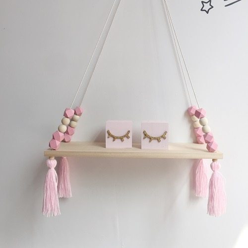 Wooden Hanging Nursery Shelf