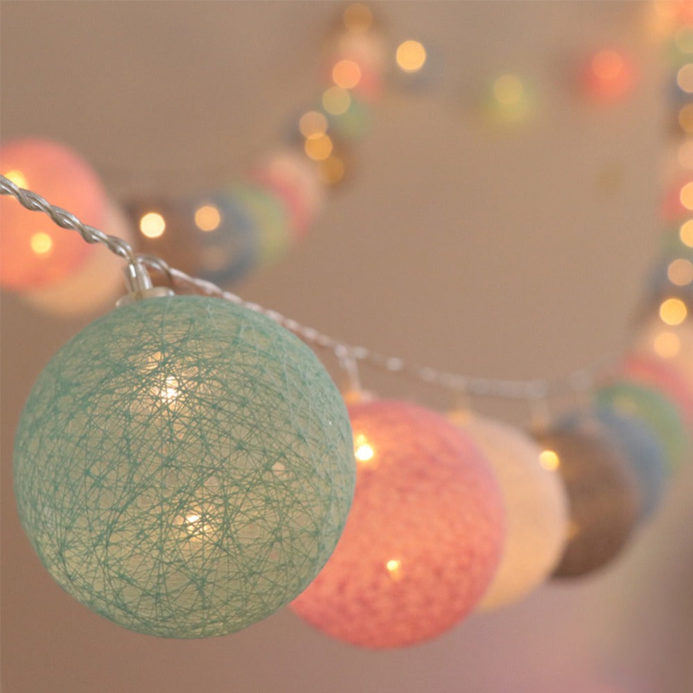 LED Cotton Ball Garland Lights Fresh Frenzy