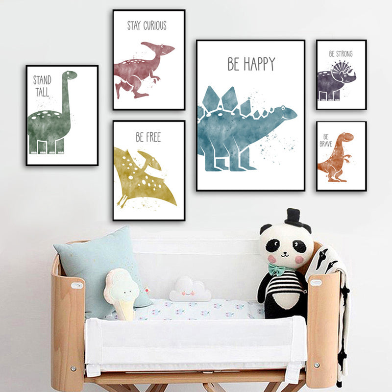 Kinderzimmer-Wandkunst - Dino-Freunde