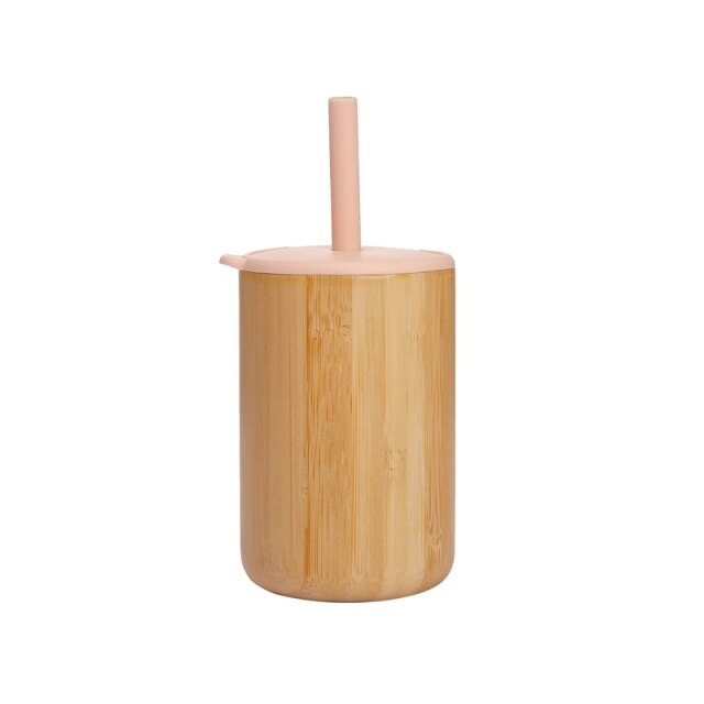 Sippy Cup van bamboe en siliconen met rietje