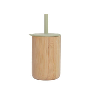 Bamboo & Silicon Sippy Cup With Straw