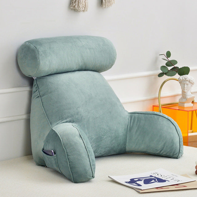 Wedge Backrest Cushion Soft Plush Back Pillow Adjustable Lumbar