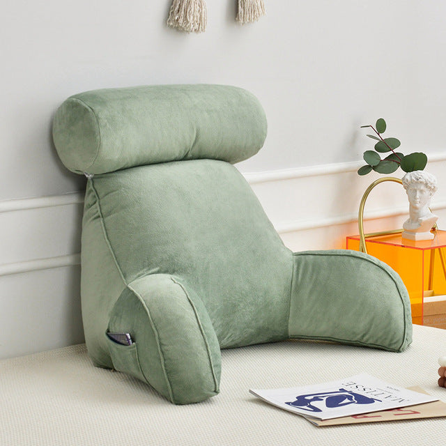 Reading Pillow, Back Rest Pillow for Sitting in Bed with Arms for